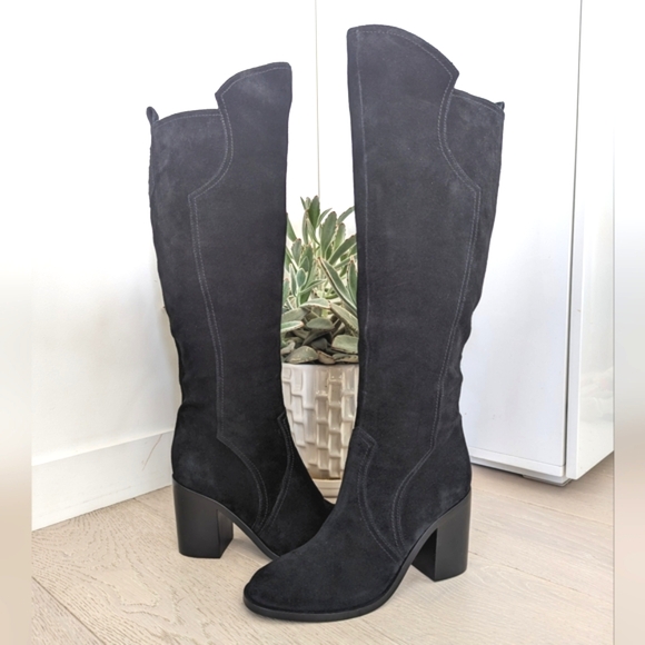 SIGERSON MORRISON Smbambina Tall Black Suede Boots; Size 9M